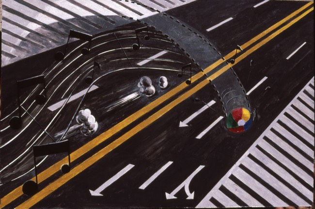 Down by the Highway acrylic `6x24 2003