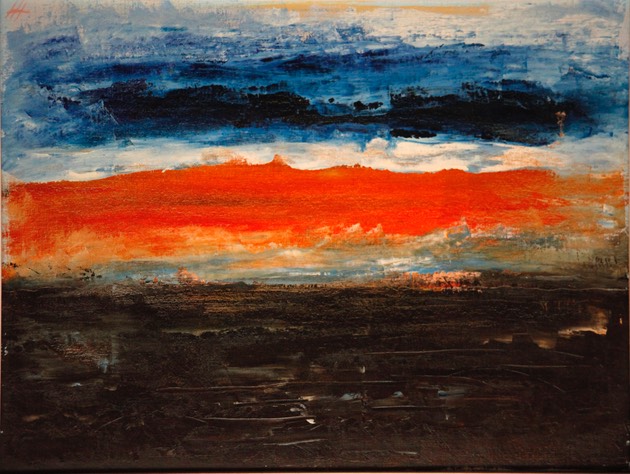 Looking West from Erie Bluffs State Park 18X24 acrylic and oil  initialed