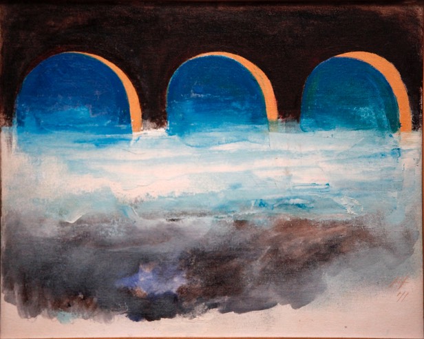 Roiling Waters 16X20 oil on canvasboard 2011 initialed 