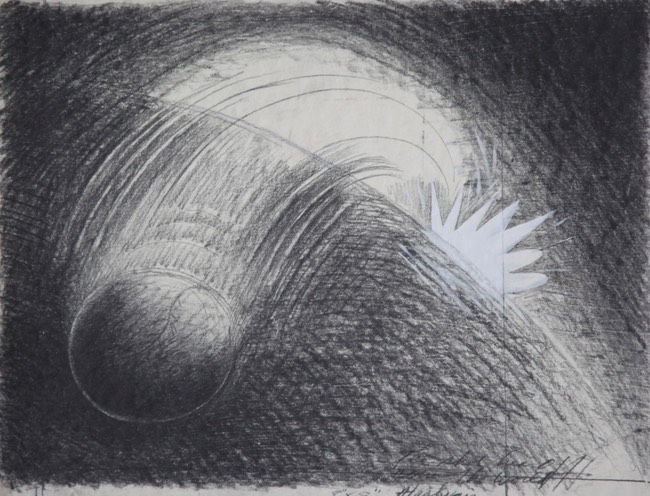 small out of the park 8.25X11.25 pencil charcoal and acrylic