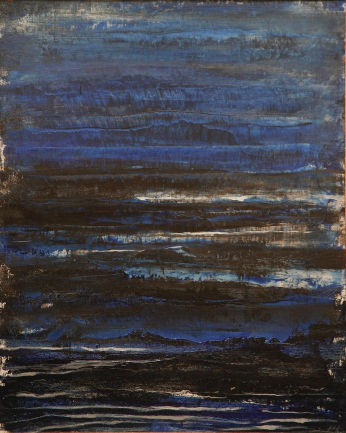 The Ocean at Night 16X20 oil on canvasboard 2008 initialed