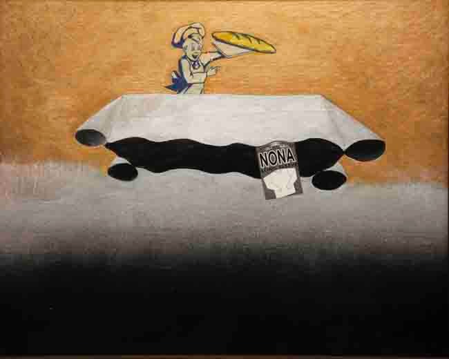 web This Is My Body 16X20 oil  and Collage on masonite 2014