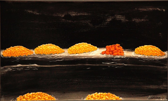 With What Measure Ye Mete 11X18.313 oil and collage 2015 signed