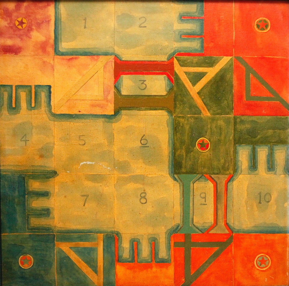 Early Game Board 24X24 oil on masonite 