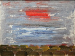 Watching the Sunset in the Theater 16X20 oil on canvas board 2014